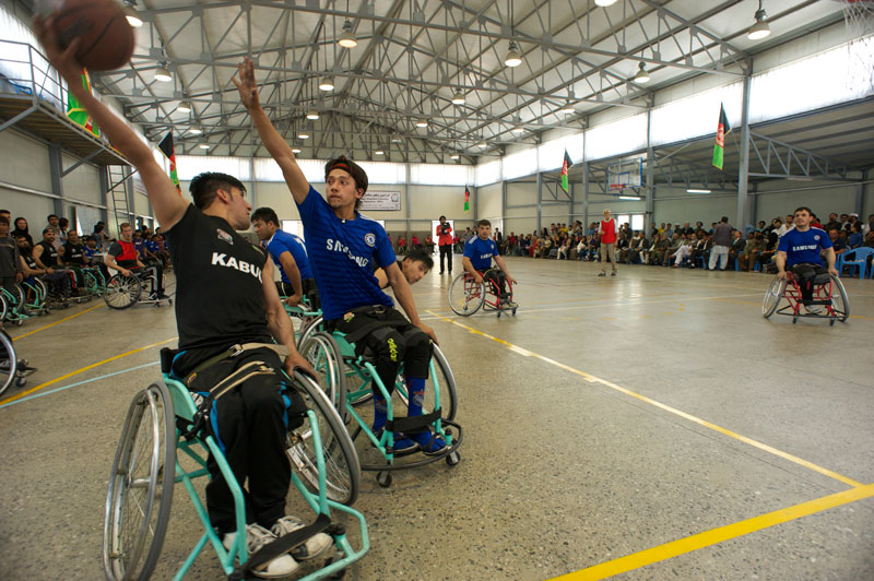 Wheelchair basketball being played in Afghanistan