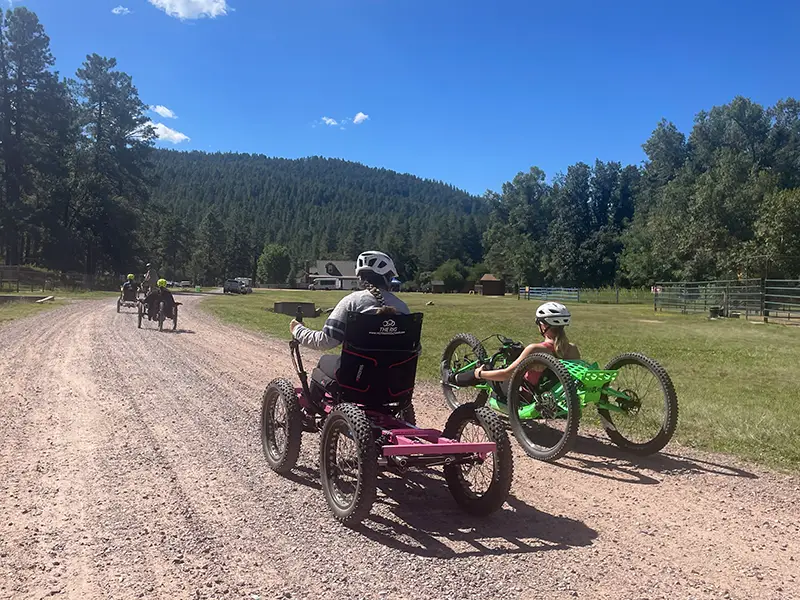 Campers adaptive mountain biking