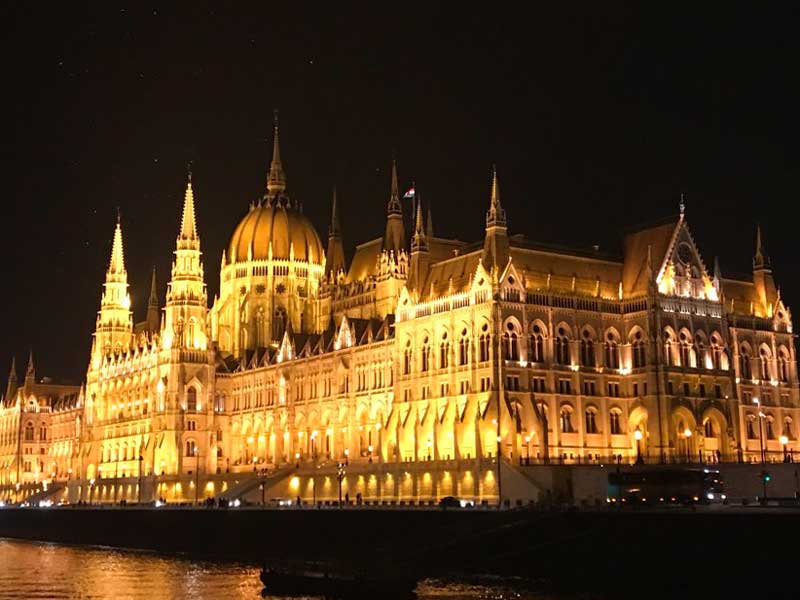 Hungarian Parliament Building from the Danube river