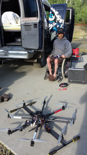 Kirk with his drone equipment